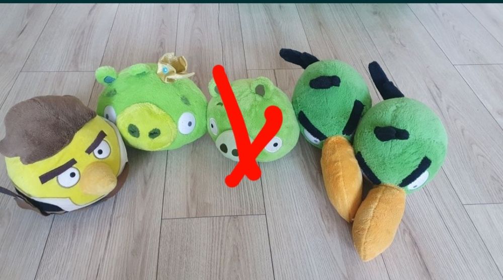 Duże Maskotki pluszak misie angry birds komplet