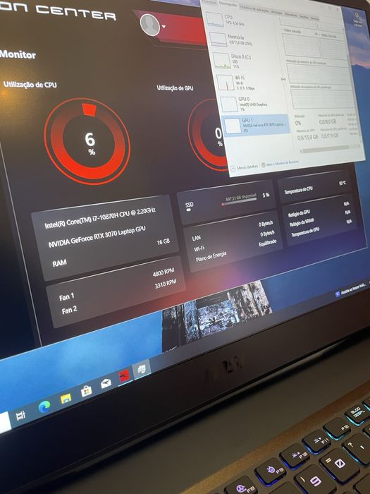 Portátil gaming MSI GP76 leopard 10UG (i7 /RTX3070 8gb/16gbram)