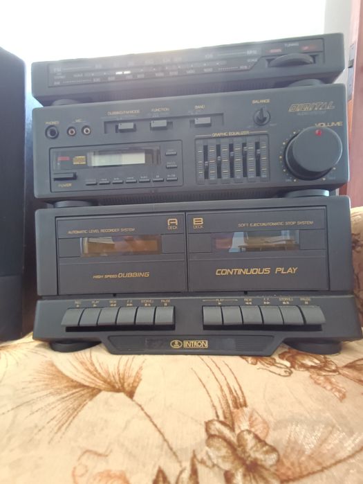 Aparelhagem leitor CDs, cassete dupla e radio