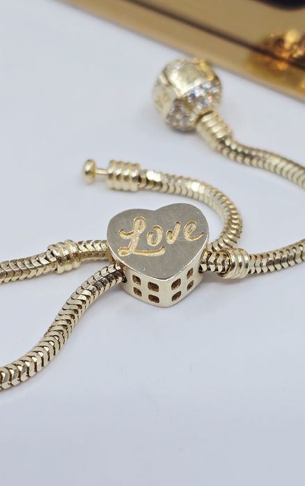 Złoty charms serce próba 585 14k