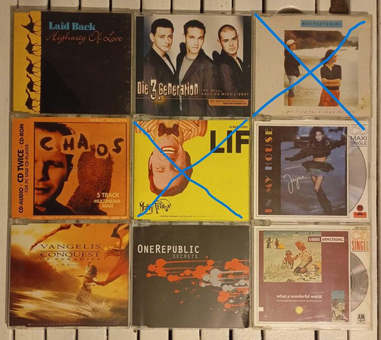 72 CD Singles de Euro House, Pop, Rock (CDs a partir de 1,5€)