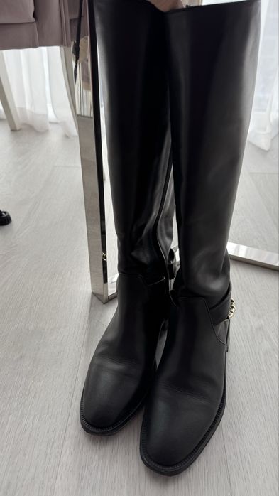 Сапоги chanel кожанные