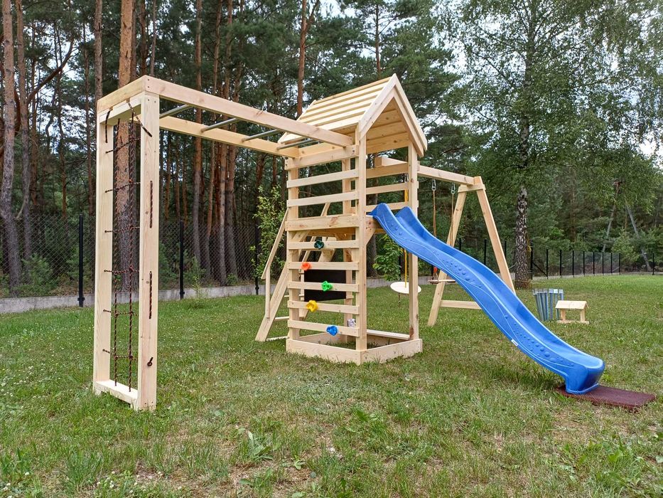 Plac zabaw ,,LENA''  | Domek + Ślizg + 2 Huśtawki + Tablica | KOMPLET | Dostawa Cała Polska