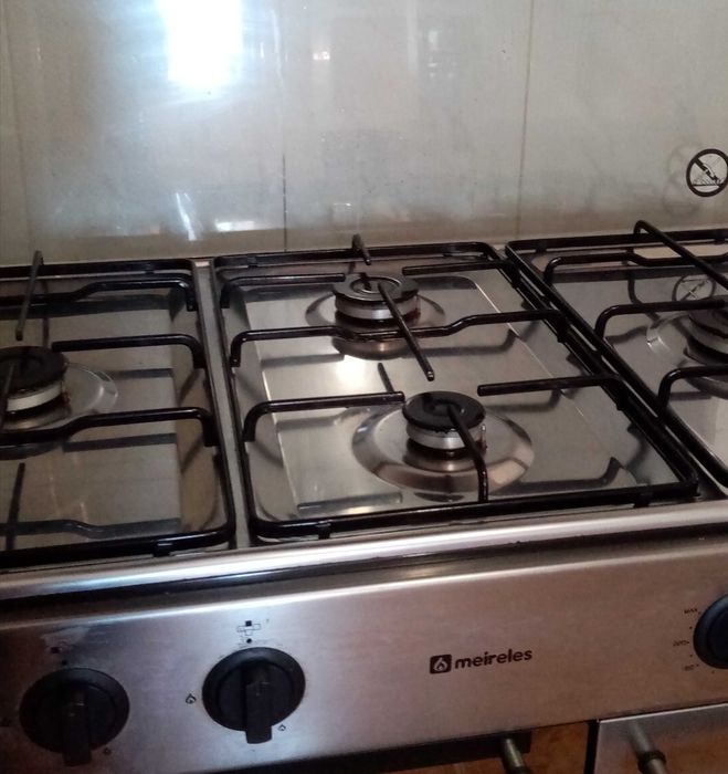 Fogão inox 4 bicos a gás - marca Meireles