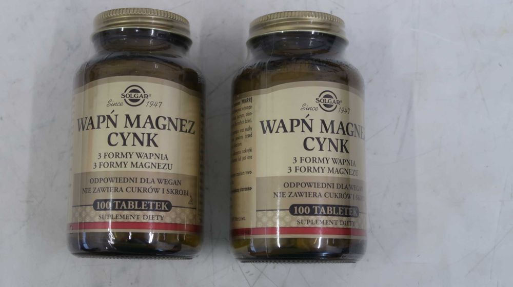 Suplement diety Solgar wapń magnez cynk 100 tabletek 2 sztuki