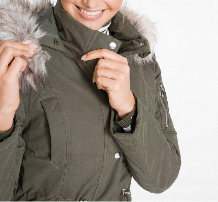 B.P.C parka khaki z futerkiem damska r.46