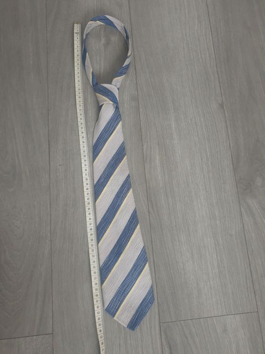 Krawat męski paski szary niebieski Sir Vincent
