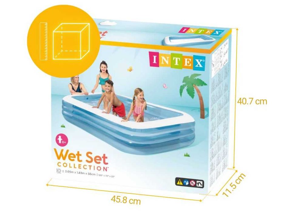Детский надувной бассейн Intex Інтекс Интекс 58484 размер 305х183х56см