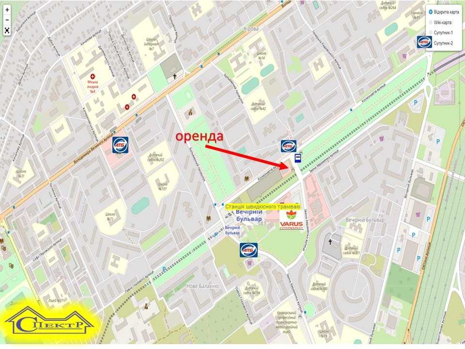 Вечірний Бульвар 230кв.м.   фасадне приміщення є паркінг