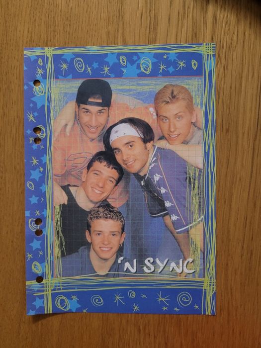 Karteczka do Segregatora A5 Kolekcjonerska Lata 90 'N Sync