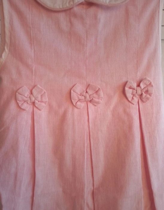 Vestido algodão branco e rosa  C&A 5 anos
