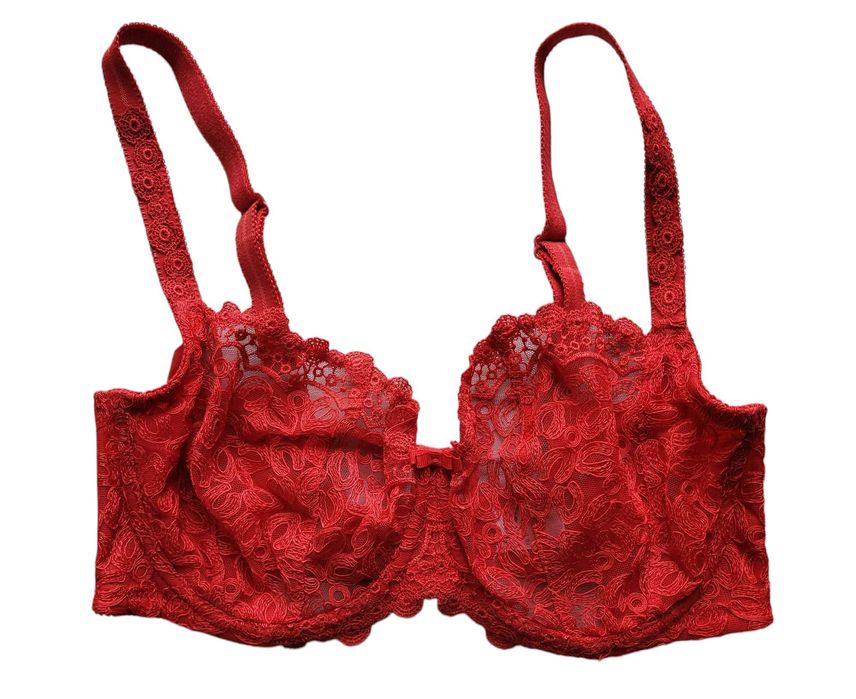 Czerwony koronkowy stanik 65GG bielizna damska Kris plus size