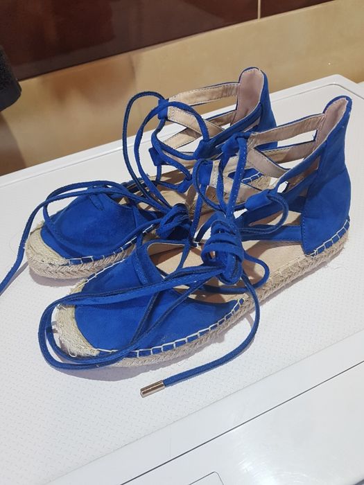 Buty espadryle sandały wiązane niebieskie 36.