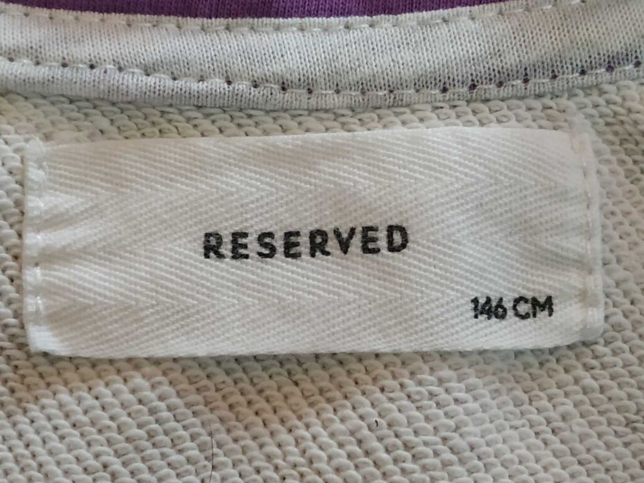 Jasnoszara, dresowa bluza z kołnierzykiem, Reserved 146 cm