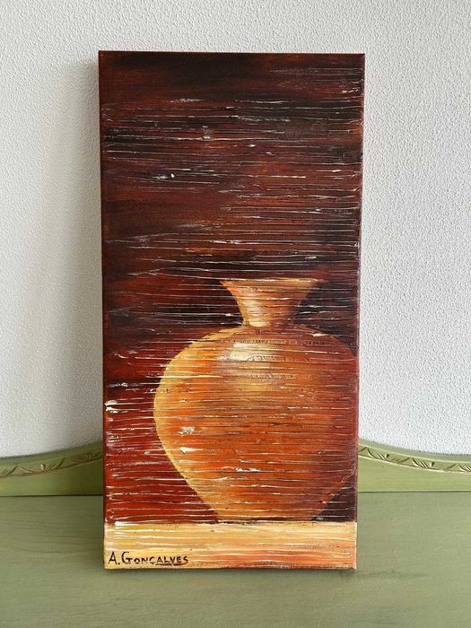 Quadro Original Pintado à Mão – Acrílico sobre Tela com Textura