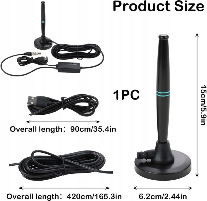 Cyfrowa antena Hdtv -Zawiera podstawę magnetyczną