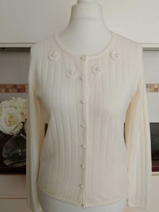 Damski sweter Boho 36/38 S/M kaszmir kashmir akryl haft aplikacje