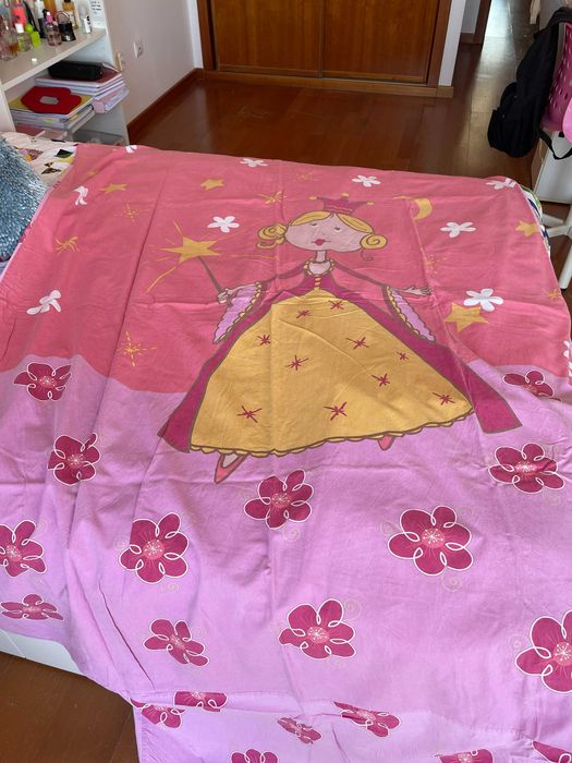 Capa edredon + capa almofada cama solteiro PRINCESA