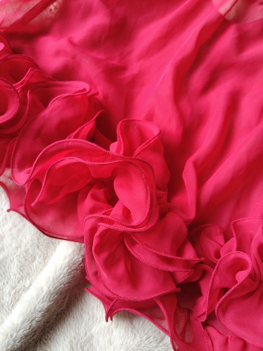 La Senza czerwona luksusowa haleczka z falbanką  M