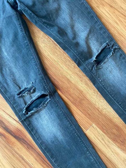 Tommy hilfiger skinny szare long rurki dzins jeans spodnie dziury