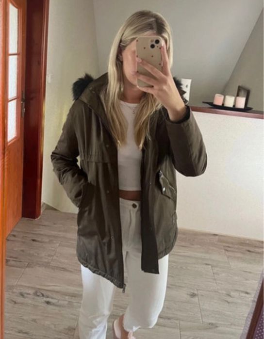 kurtka z futerkiem parka jesień/zima MANGO rozmiar S