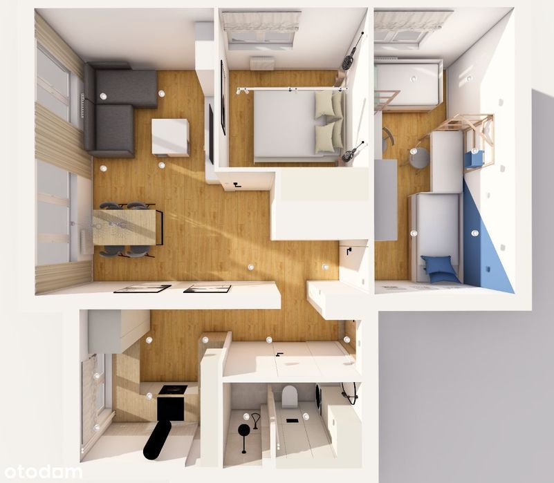 Przestronne trzypokojowe mieszkanie na sprzedaż