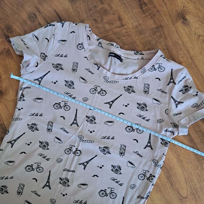 Damska bluzka koszulka z krótkim rękawem, Paryż, Cropp, rozmiar S
