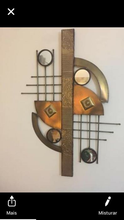 Decorativo em latao com espelho em bom estado