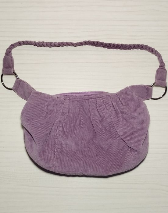 Лавандовая вельветовая Сумочка-хобо (Винтажная / Y2K сумка)