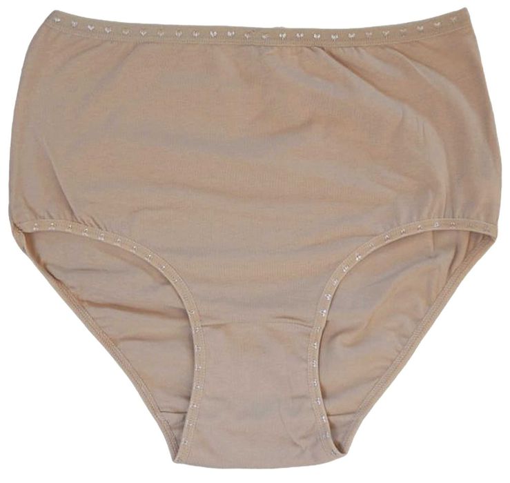 Majtki wysoki stan, beż, bawełna, Plus Size 50-56 , biodra do 150cm