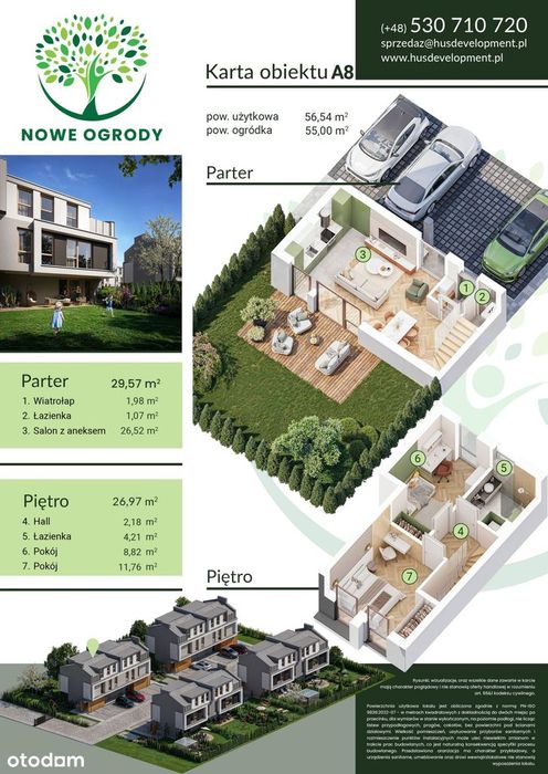 3-pokojowe mieszkanie 56m2 + ogródek