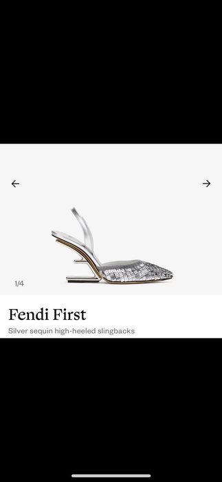 Sapatos Fendi First Originais - Silver Sequin (Novos com Caixa)