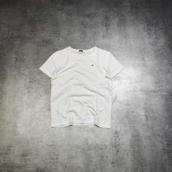 MĘSKA Koszulka PREMIUM Biała Małe Logo Elegancka Tommy Hilfiger Haft