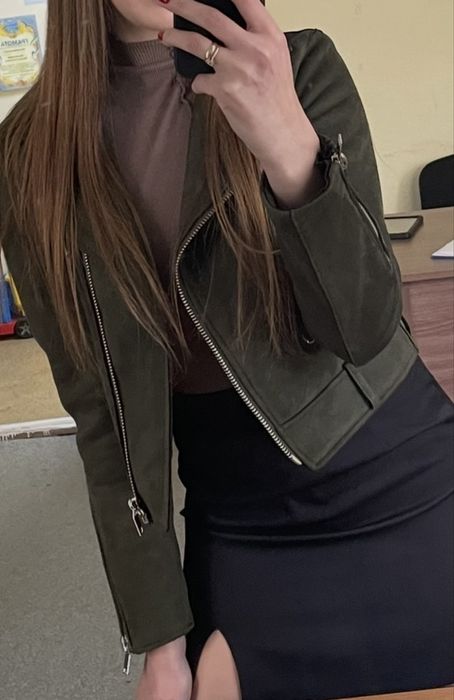 Куртка zara замш