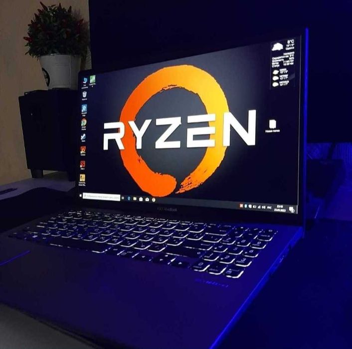 МОЩный ноутбук Ryzen 5 8x3.7Ghz 2 видеокарты 4gb DDR5 ram 12 nvme 256