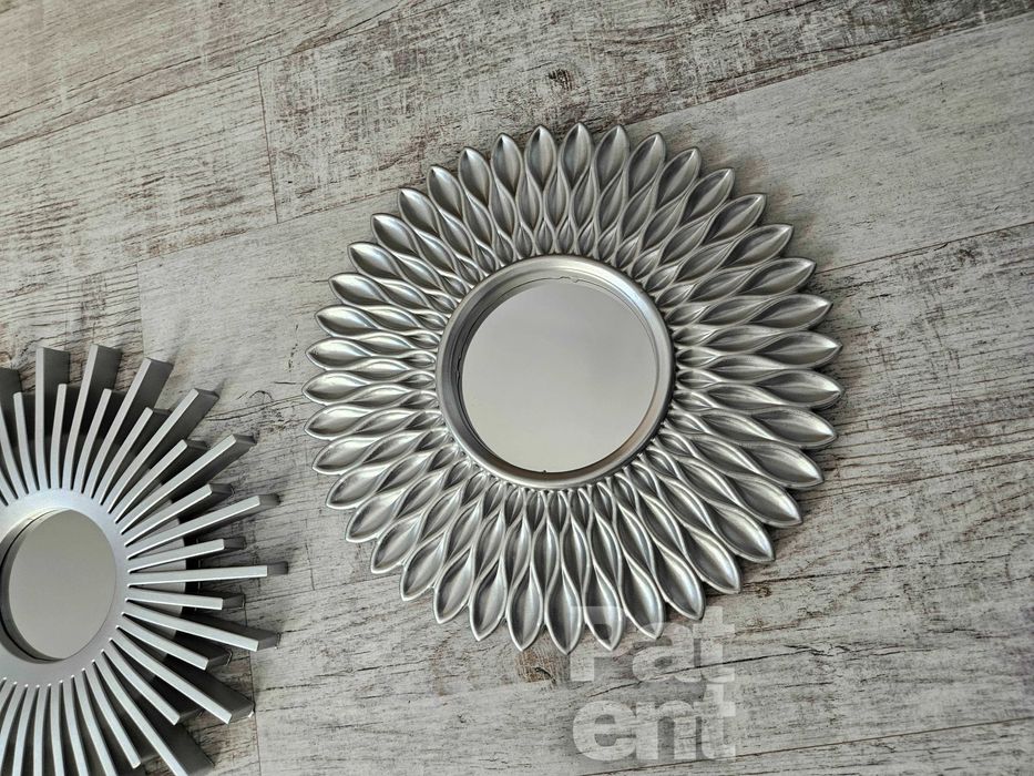 Lustra zestaw 3 luster w srebrnych ramkach do domu na ścianę dekoracja