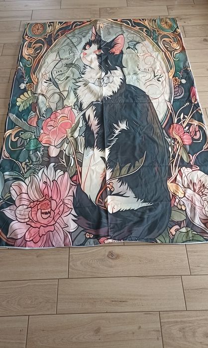 Komplet pościeli na lato piękny kot w stylu art nouveau secesja 135x200