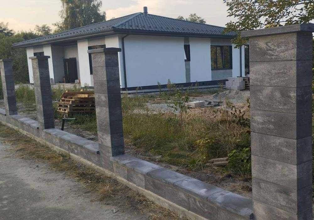 Блоки и крышки на забор, на паркан, на колонны, на столбы 400мм, 500мм