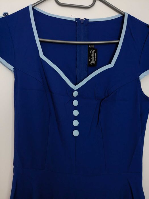 vestido pin-up 50s azul