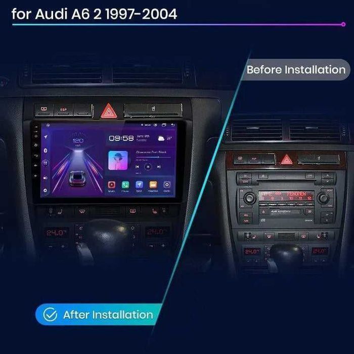Audi A6 1997–2004 – Radio Android 15 9” CarPlay Android Auto 2GB/32GB GPS Nawigacja Stacja Multimedialna WiFi Bluetooth DSP PL
