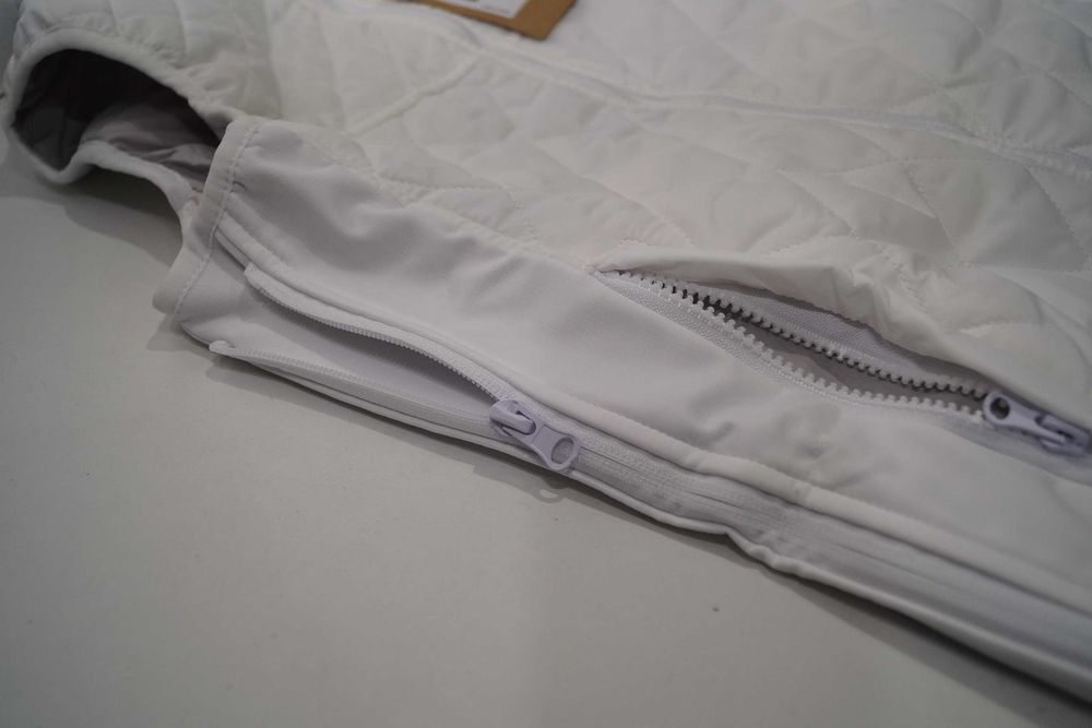 HEATING CLOTHES Biała pikowana kamizelka podgrzewana 12000mAh r.S
