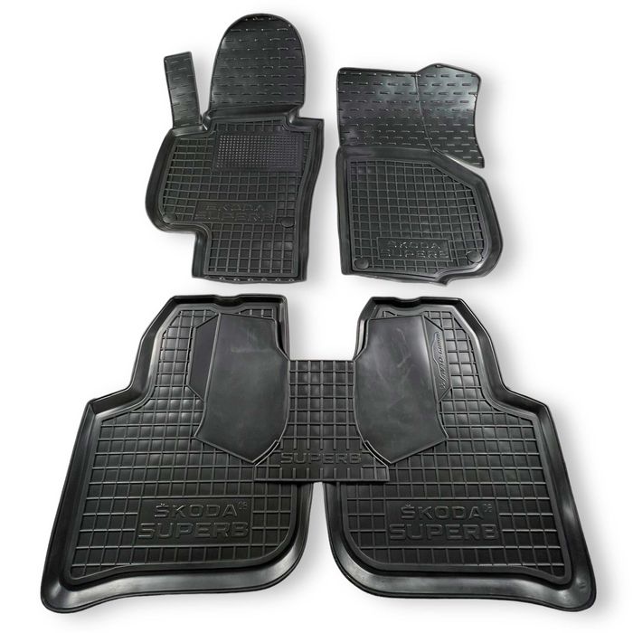 Коврики SKODA SUPER B  2001-2008 / 2008-2014 / 2014-2024 / 2024+ килимки гумові для шкода Супер Б / резиновые коврики для шкода СуперБ
