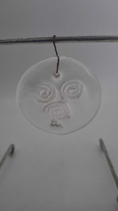 Medalion Plakieta Ząbkowice E.T. Drost Szkło kolorowe Design PRL
