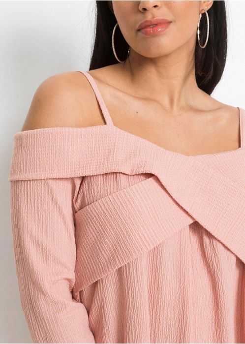 Bluzka różowa odkryte ramiona długa r.36/38