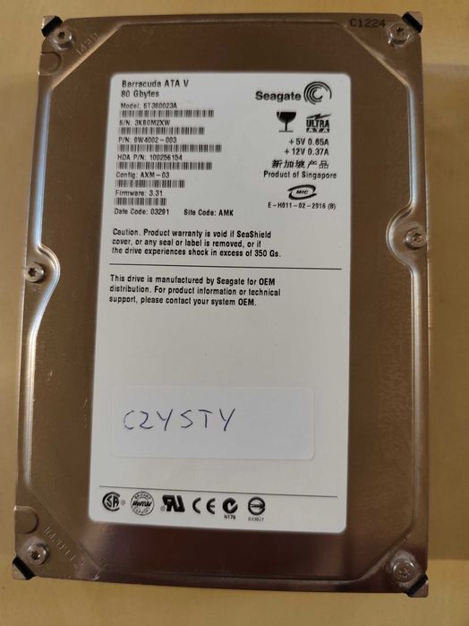3 x Dysk 3,5 cala IDE o pojemności 40/80/120 GB