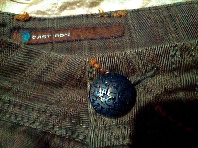 Брендовые джинсы хаки Cast Iron Vuitton