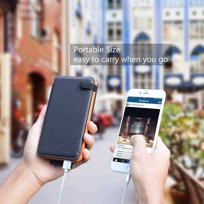 Powerbank e carregador solar portátil de 25000 mAh c/4 painéis solares