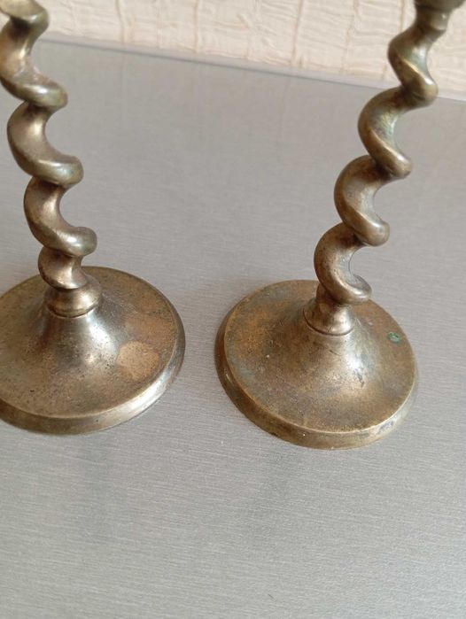 Оригинальные винтажные латунные подсвечники