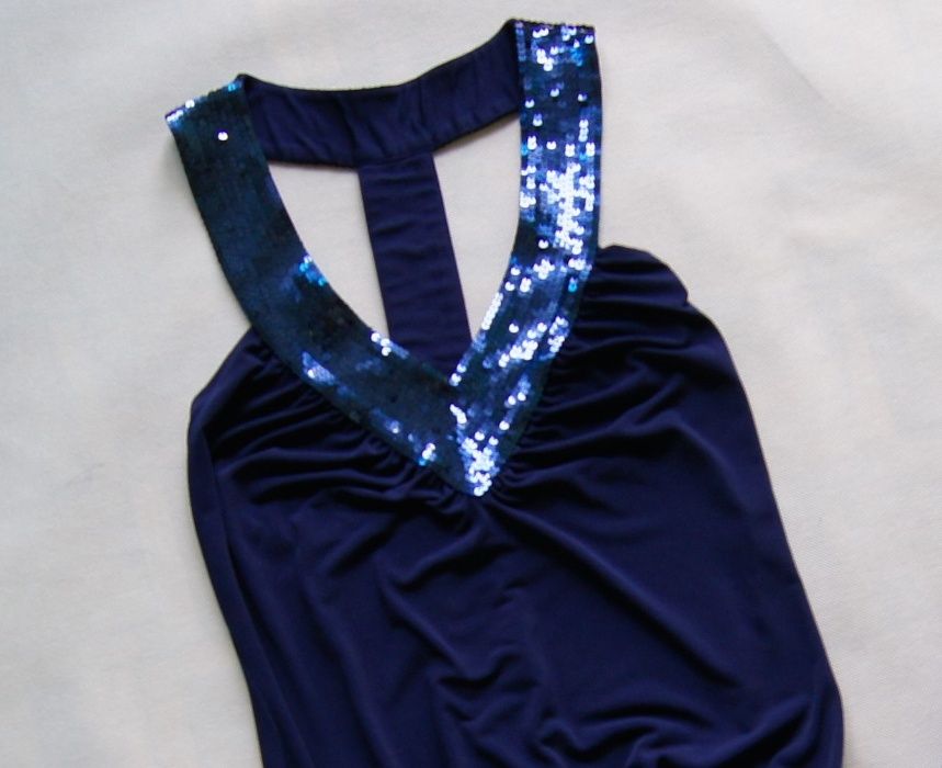 Lipsy sukienka cekiny odkryte plecy 36 S stan idealny