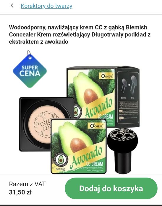 Podkład CC do twarzy